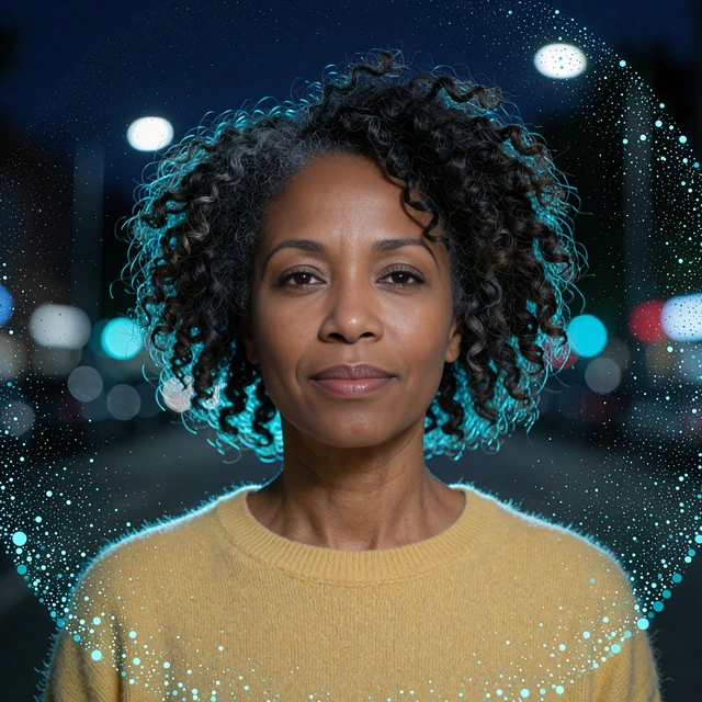 Confident woman with natural curly hair in a mustard sweater, private educator persona featured in the elvori review